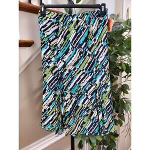 Ross Women Multicolor Polyester A-Line Pull On Casual Knee Length Skirt Size 10